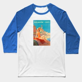 Vintage Travel Poster | Atlantic City Beach Baseball T-Shirt